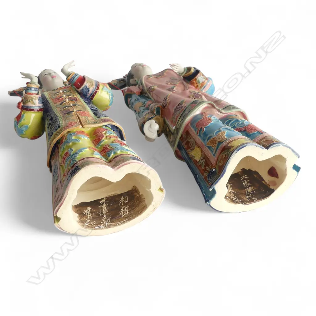 CHINESE SHIWAN FIGURINE DEPICTING QING DYNASTY WOMAN 360 mm (H) each Image 1++