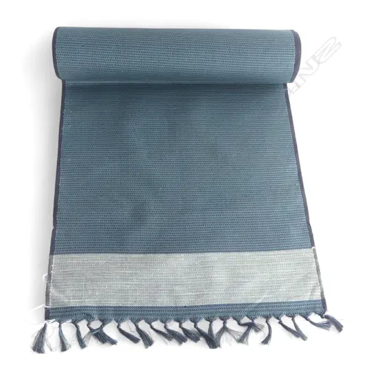  1980's NISHIJIN TEXTILE (Kyoto) JAPANESE ROLL OF PATTERNED SILK L.12m. W.360mm. New old stock blue black fine pattern