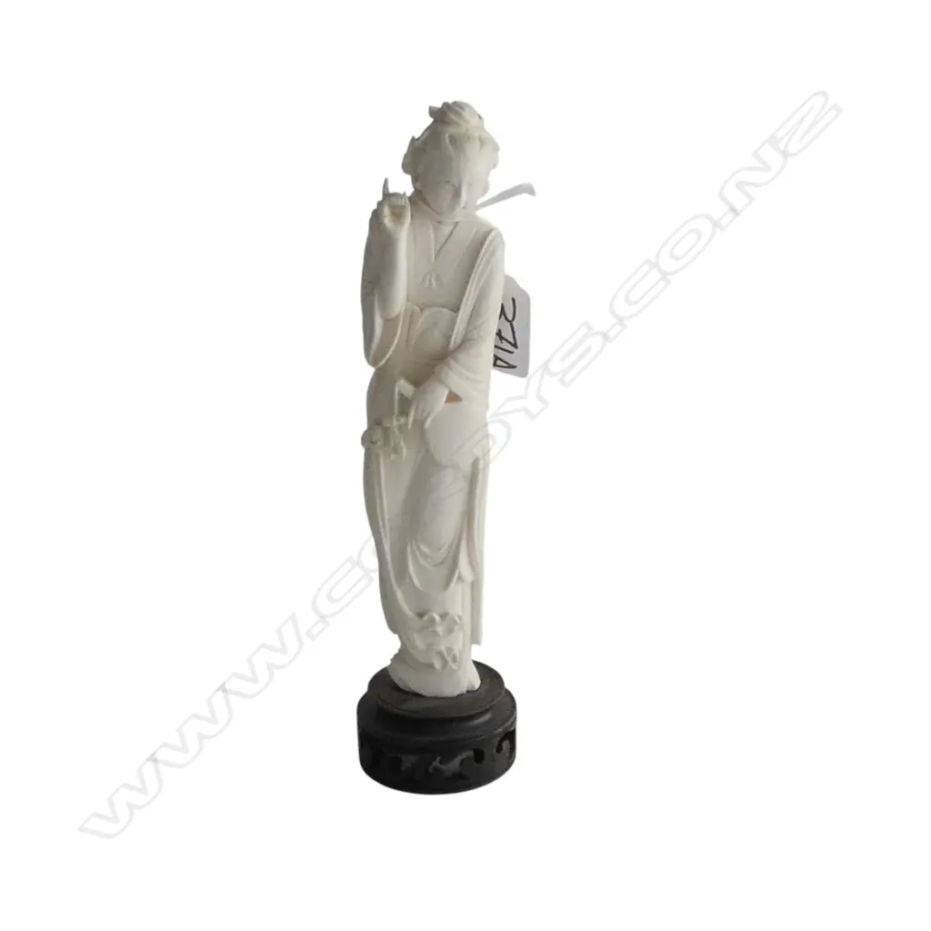 CHINESE CARVED IVORY FIGURE H.240mm losses/repairs to fingers Image 1++