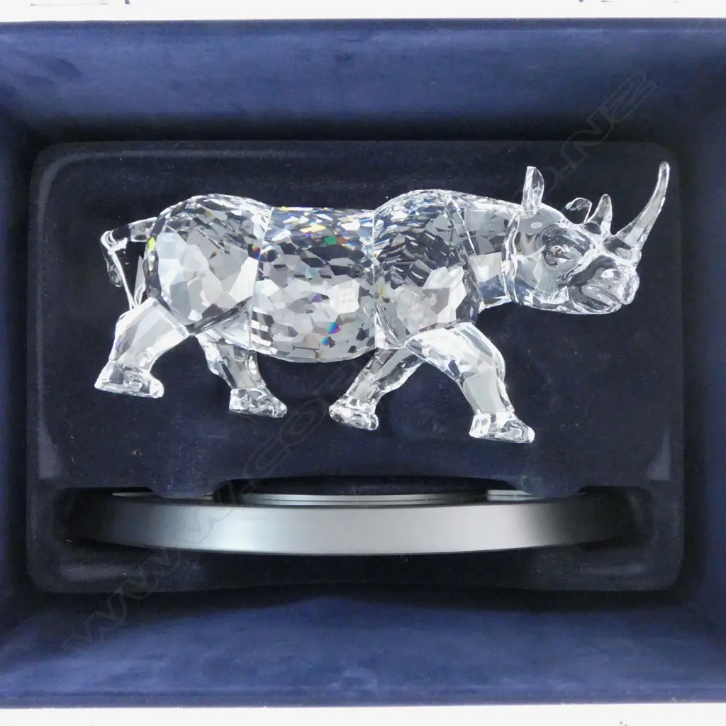 SWAROVSKI CRYSTAL 'THE RHINOCEROS' #2362/10000 2008 315x120x150mm, BOXED w. CERTIFICATE. See note below... Image 1++
