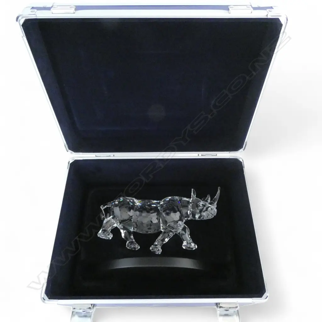 SWAROVSKI CRYSTAL 'THE RHINOCEROS' #2362/10000 2008 315x120x150mm, BOXED w. CERTIFICATE. See note below... Image 1++