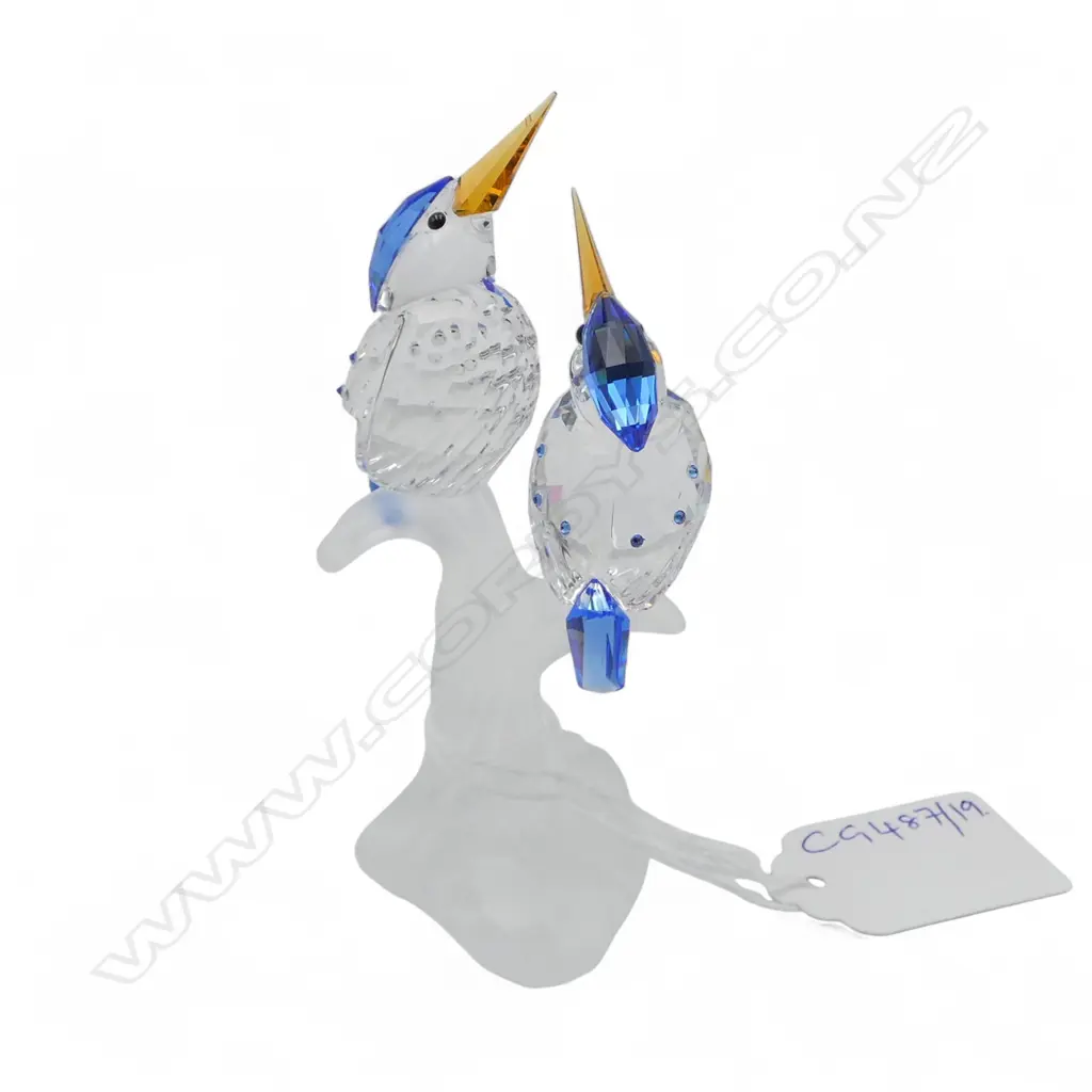 SWAROVSKI 2 BIRDS ON STUMP H.95mm Image 1++