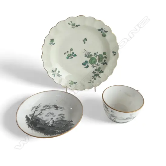 WORCESTER PLATE 195mm dia (rim chip), MINTON C/S c.1805-10