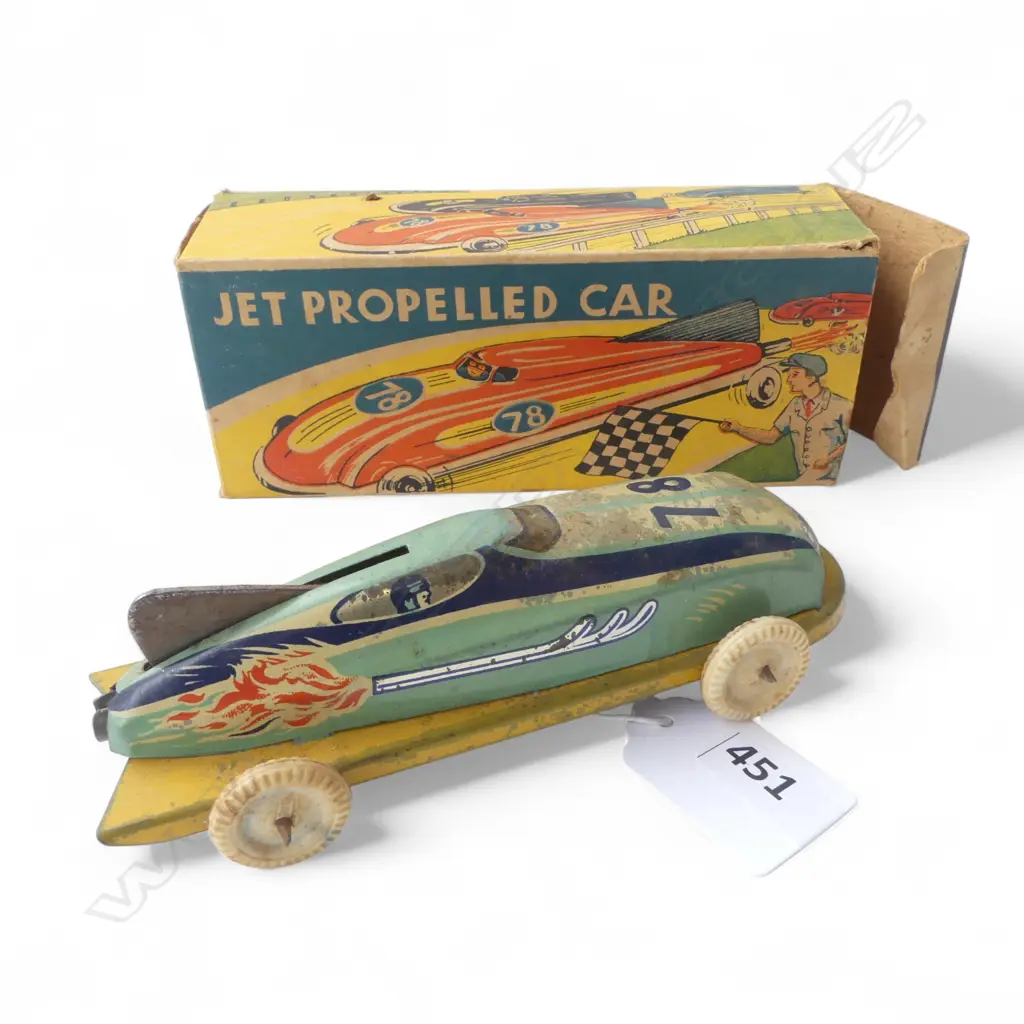 VINTAGE 'JET PROPELLED' CAR L.130mm w. ORIG. BOX Image 1++