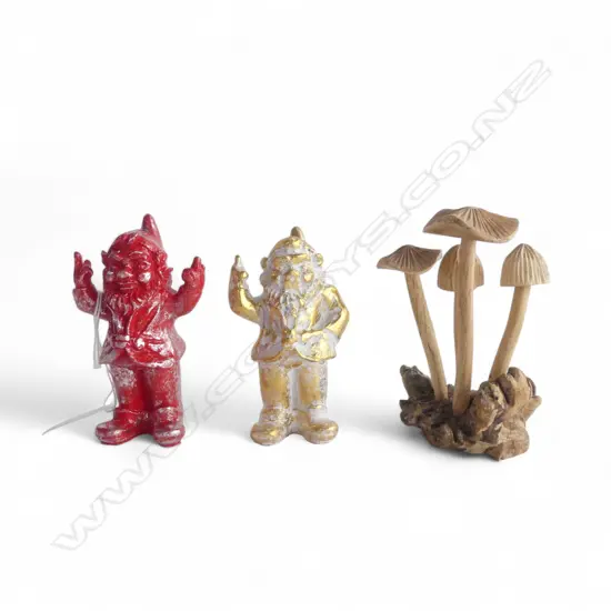 2 GNOMES H.110mm + WOOD ROSE MUSHROOMS