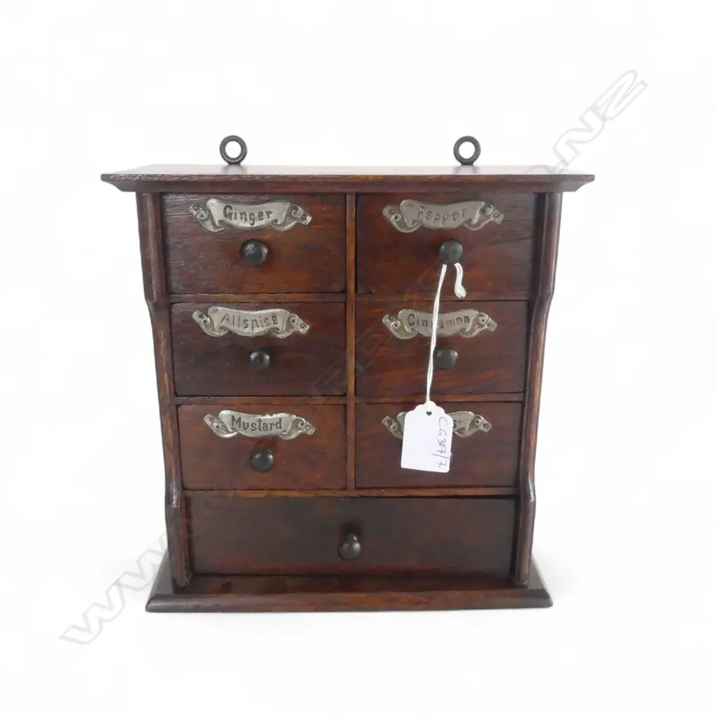 OAK 7 DRAWER SPICE CABINET 220x85x230mm Image 1++