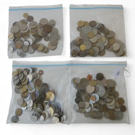 4 BAGS ASST. WORLD COINS