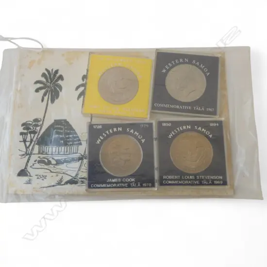 4 SAMOAN UNCIRCULATED COINS + COIN SET 1967
