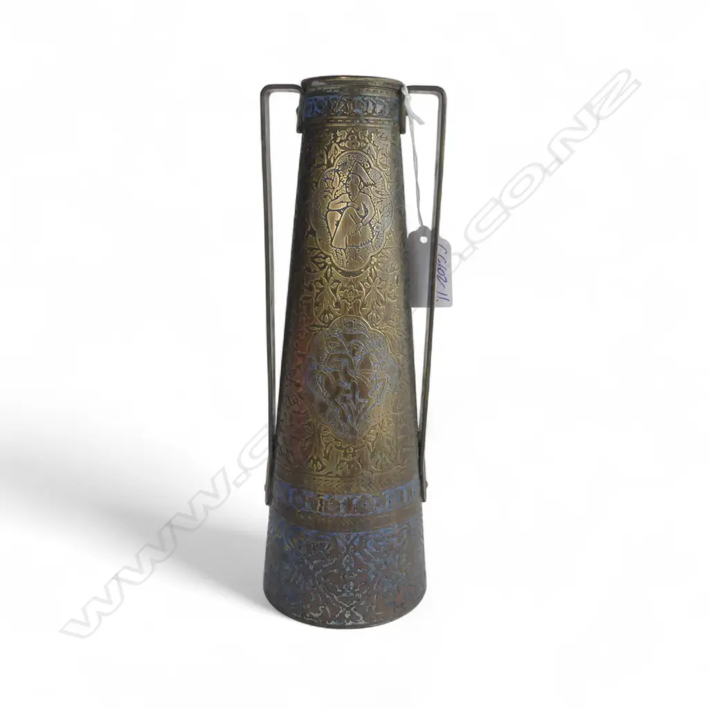 'KINCO' c.1930 British VINTAGE BRASS VASE H.225mm Image 1++