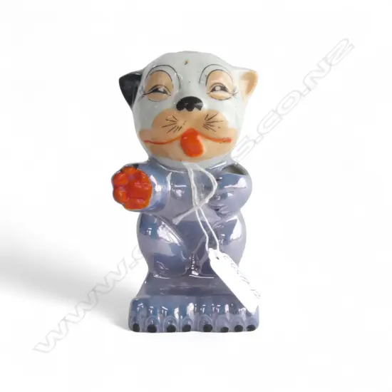 VINTAGE JAPANESE LUSTRE GLAZED BONZO TOOTHBRUSH HOLDER H.140mm