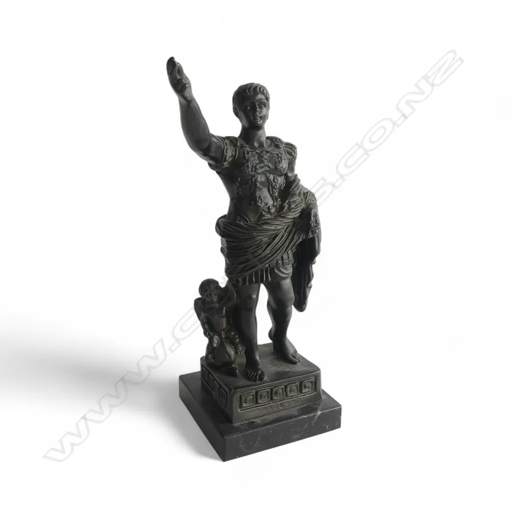 RESIN 'AUGUSTO' ROMAN FIGURE, METAL FINISH H.240mm Image 1++