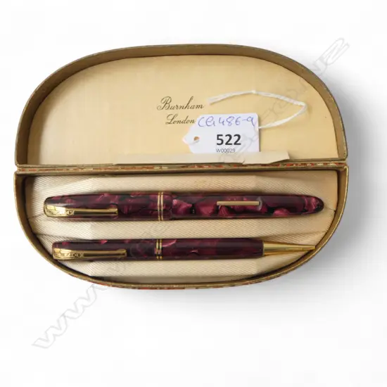 BURNHAM PEN SET No.255 14ct GOLD NIB