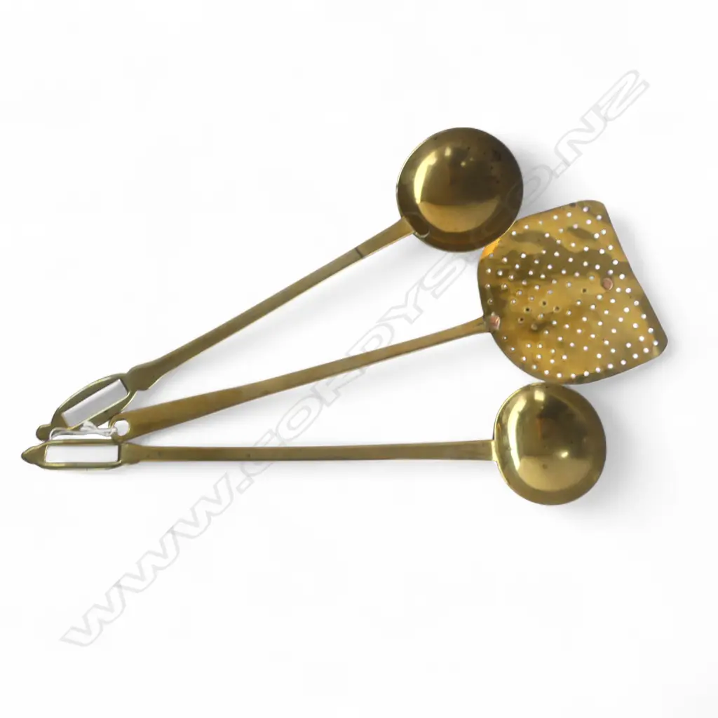 2 BRASS LADLES + SKIMMER L.480mm Image 1++