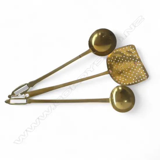 2 BRASS LADLES + SKIMMER L.480mm