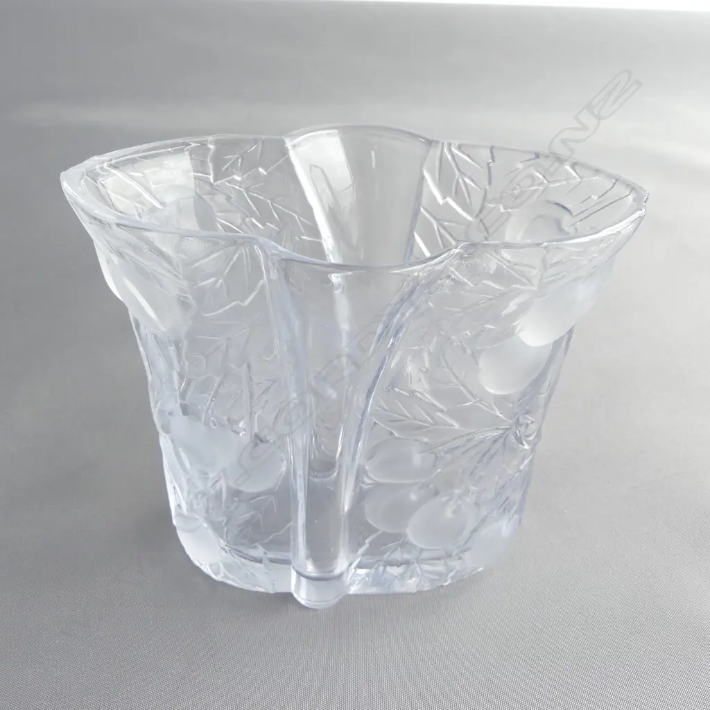 JOSEPH INWALD BAROLAC CZECH VASE WITH FROSTED CHERRIES, H. 130MM Image 1++