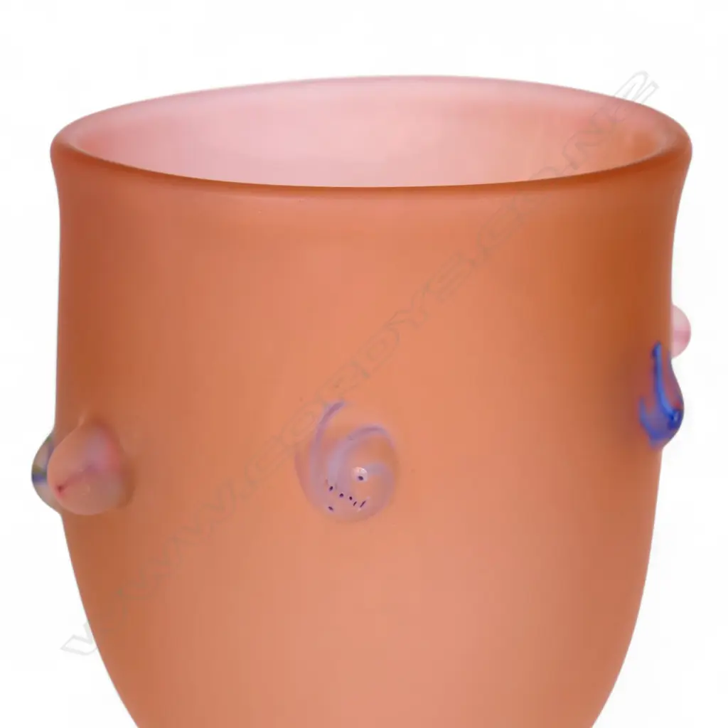 PETER VEISNEK ART GLASS GOBLET with applied murrines H.215mm Image 1++