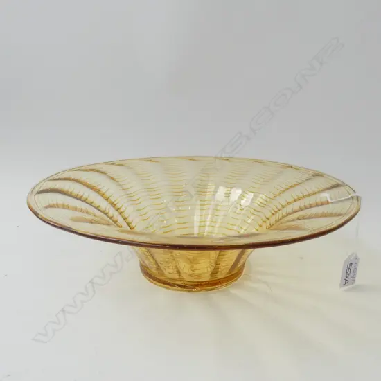 WHITEFRIARS YELLOW GLASS BOWL 330mm dia