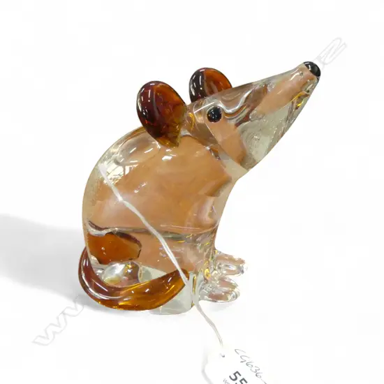 MURANO? GLASS MOUSE FIGURINE, H.140mm