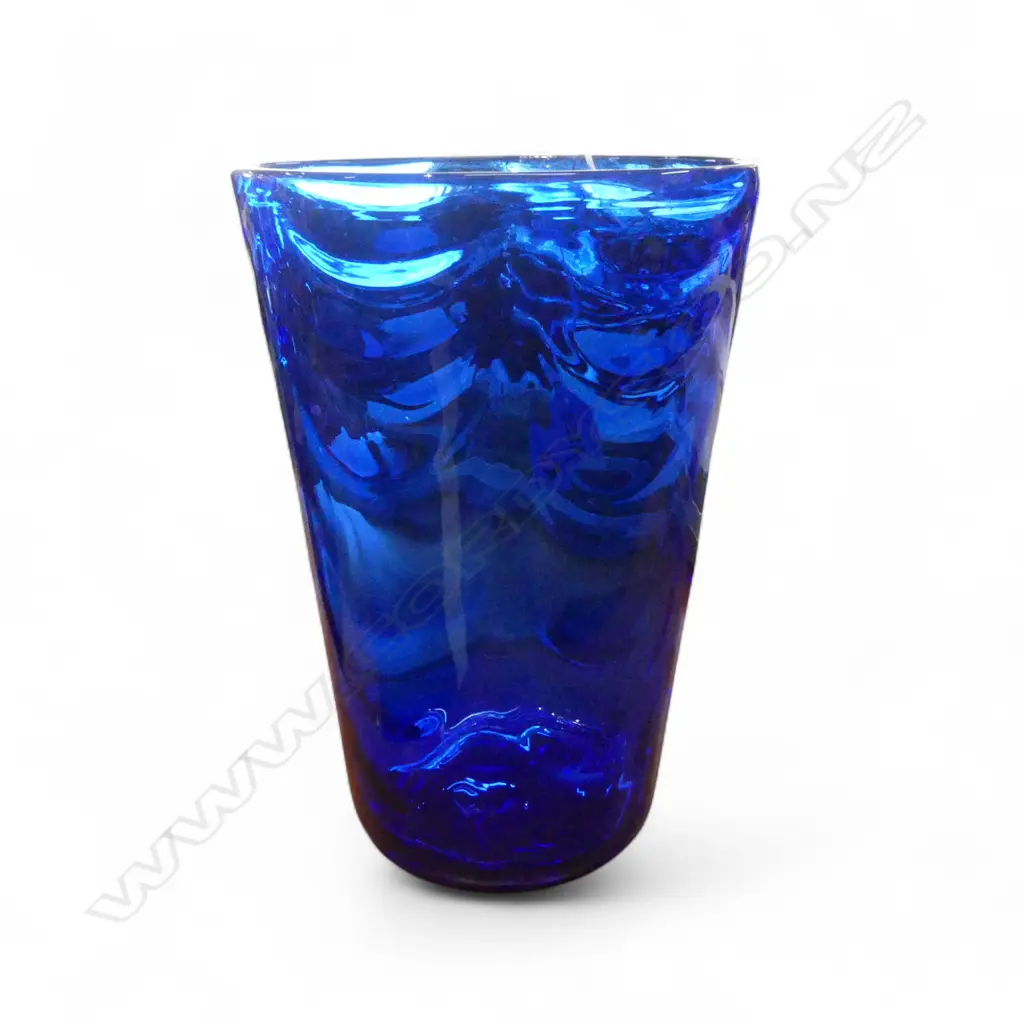 WHITEFRIARS BLUE GLASS VASE H.210mm Image 1++