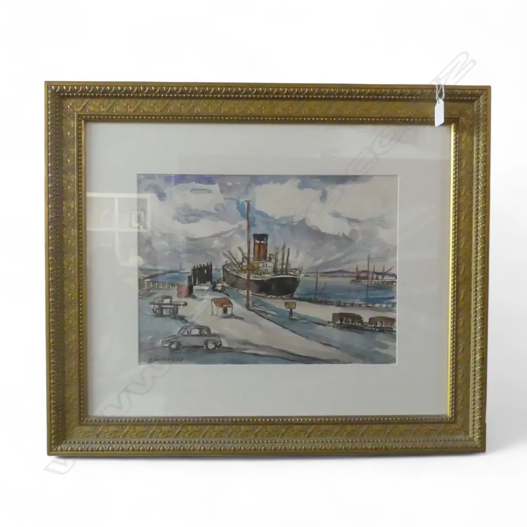 LINCOLN LEE, NEW PLYMOUTH WHARF, W/C, 270x370mm Image 1++