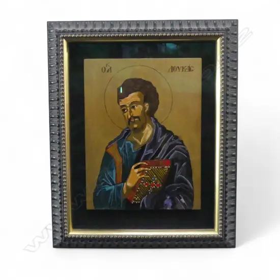 FRAMED ORTHODOX ICON OF LUKE THE EVANGELIST 300x230mm