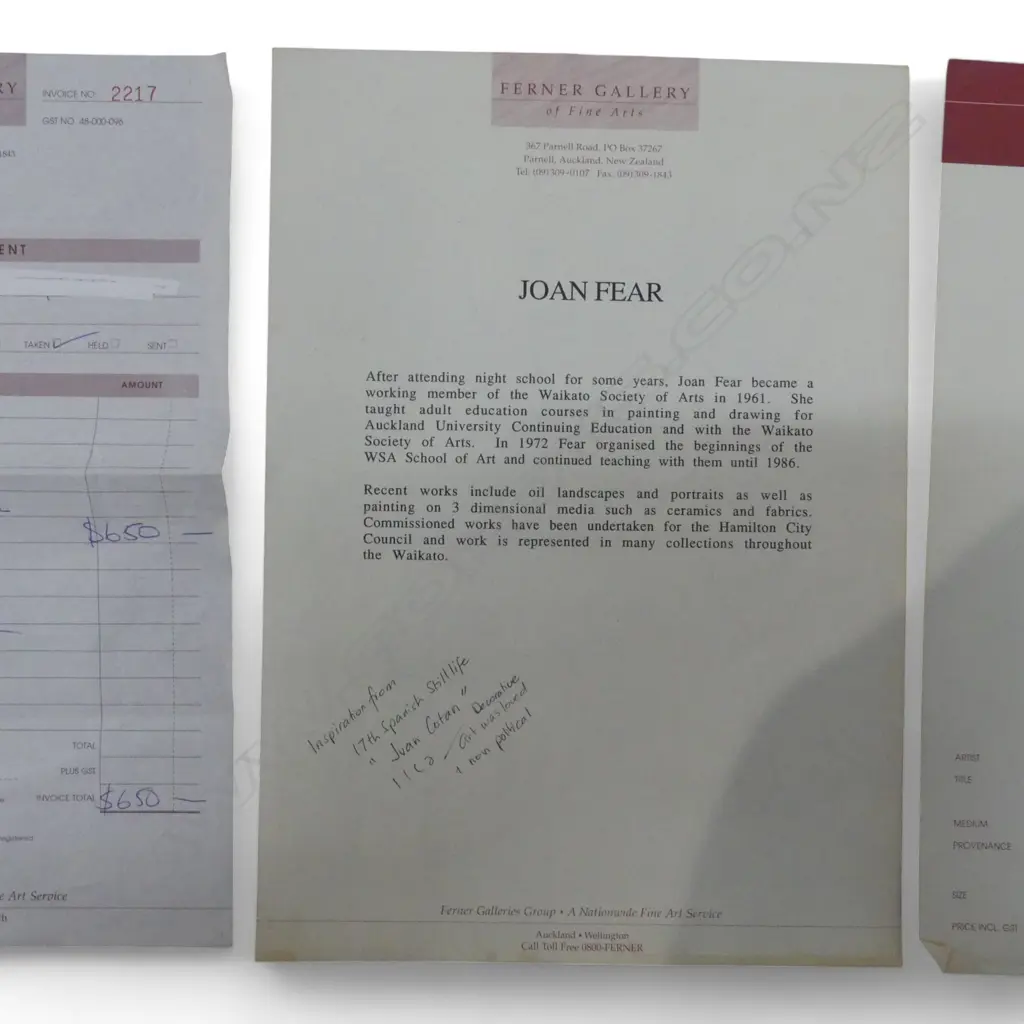 JOAN FEAR, EGG, OIL ON CANVAS, 235x235mm vendor purchased from Ferner Galleries, includes 2 gallery printouts Image 1++