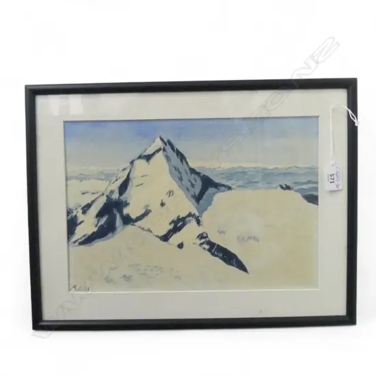 M ELLIS WATERCOLOUR MOUNTAIN PEAK 215 X 315mm