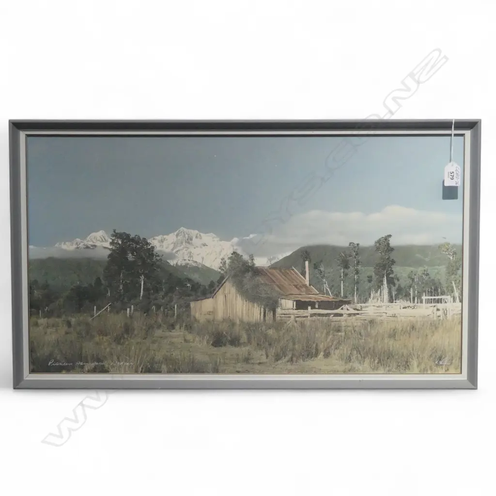 WHITE'S AVIATION hand coloured PHOTOGRAPH 'PIONEERS HOMESTEAD WANAKA' 370 X 675mm Image 1++