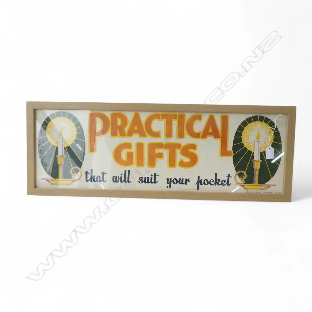 VINTAGE SHOP SIGN PRINT 'PRACTICAL GIFTS' H.235x740mm Image 1++