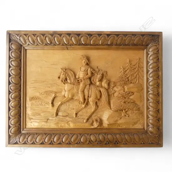 G NORDSTROM 'KARL XV' 1906 CARVED WOODEN PANEL 270 X 400MM