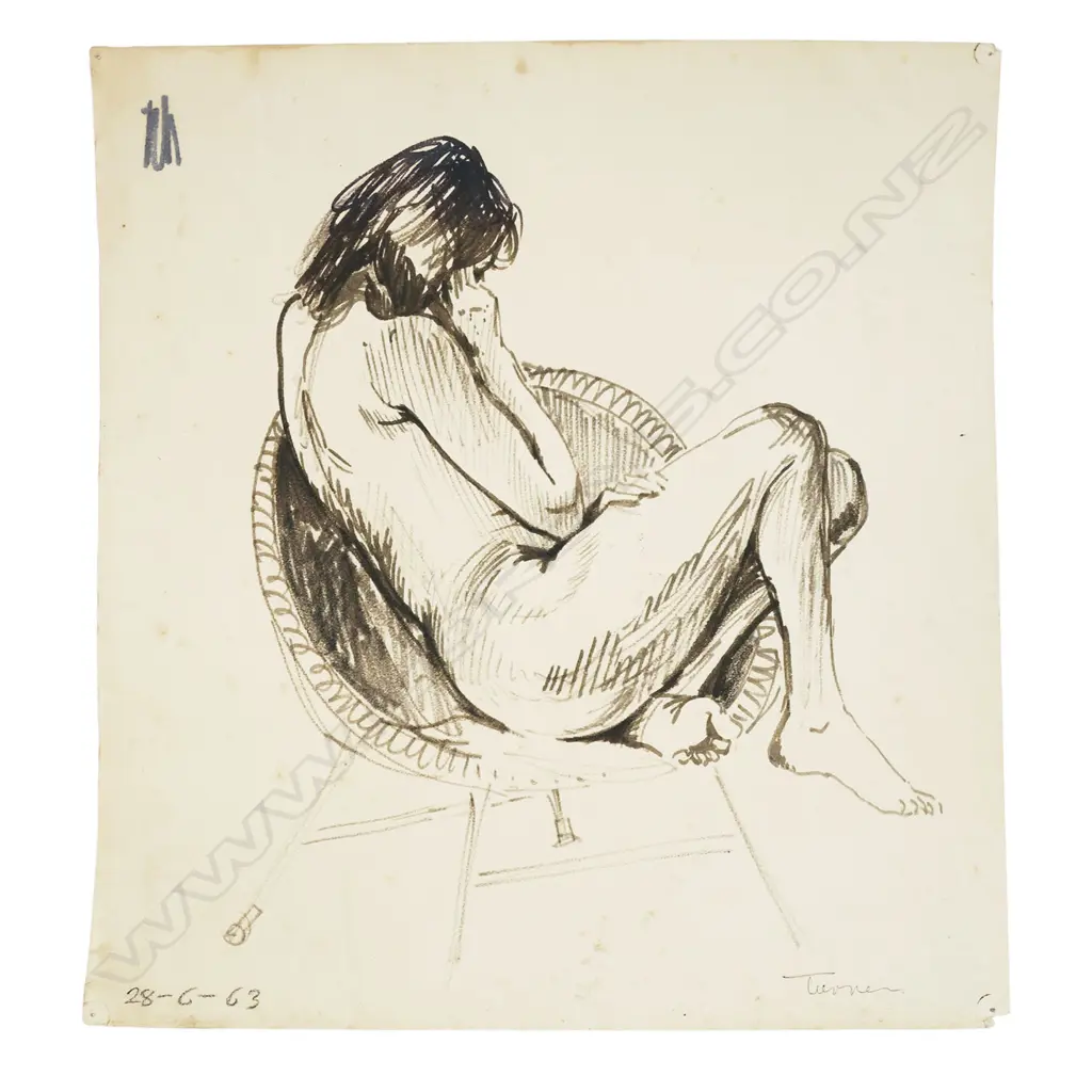 Denis Knight Turner (NZ 1924-2011) five drawings, Image 1++