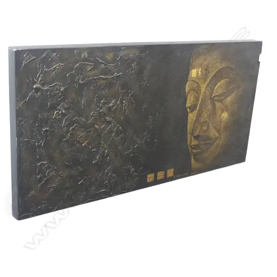 BUDDHA, ACRYLIC ON CANVAS, SIGNED 600x1205mm