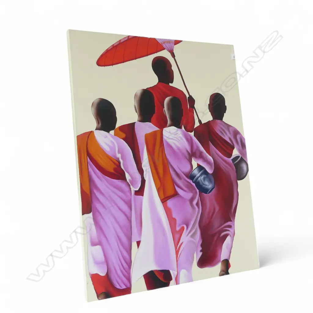 ARTIST UNKNOWN, MONKS, ACRYLIC ON CANVAS 1200x900mm  Image 1++