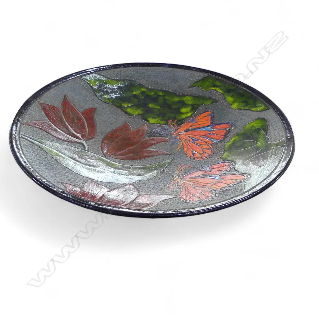 KEUM SUN LEE WIDE DISH w BUTTERFLY, Dia.380mm Image 1++