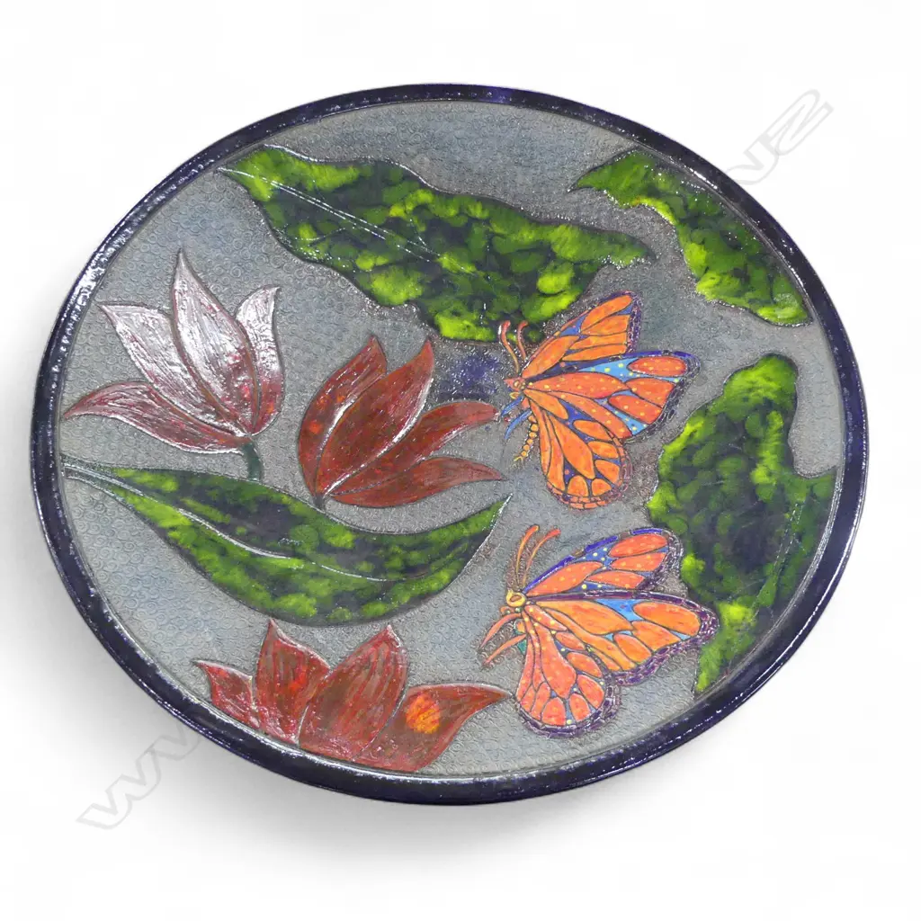 KEUM SUN LEE WIDE DISH w BUTTERFLY, Dia.380mm Image 1++