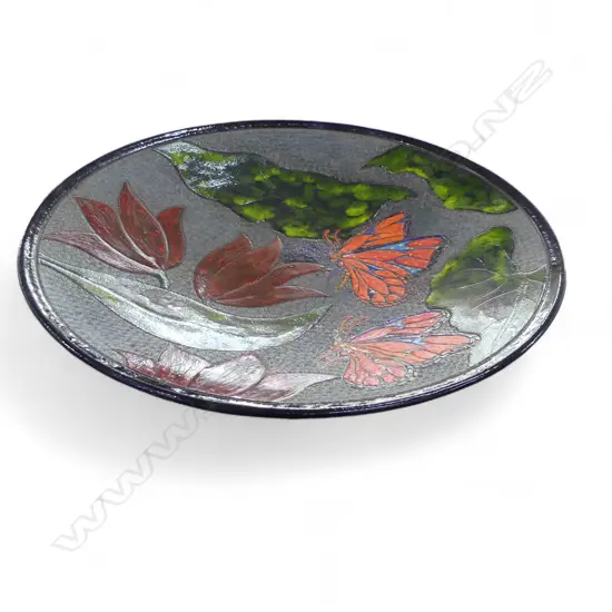 KEUM SUN LEE WIDE DISH w BUTTERFLY, Dia.380mm
