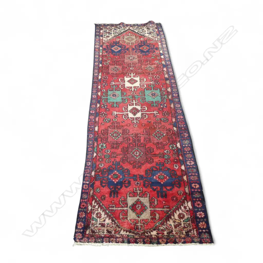 IRANIAN HAMADAN HAND KNOTTED WOOL PILE RUNNNER 2850 x 950mm Image 1++