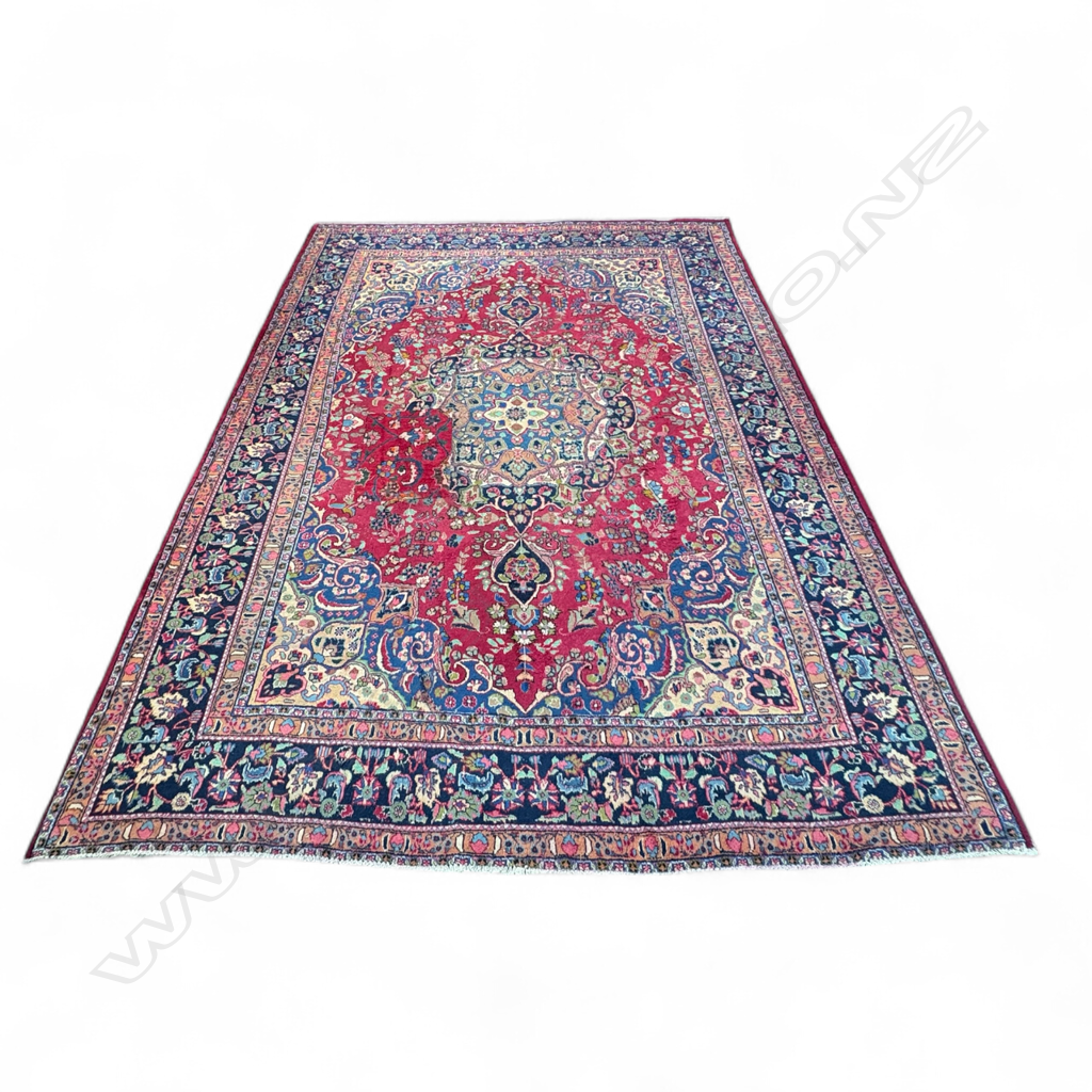 LGE IRANIAN HAMADAN HAND KNOTTED WOOL PILE CARPET 3350 x 2920mm with large patch repair Image 1++