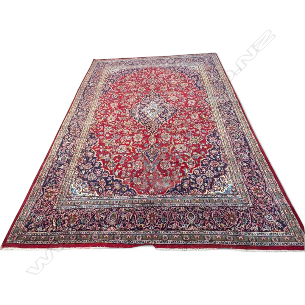 LGE IRANIAN HAMADAN HAND KNOTTED WOOL PILE CARPET 3750x2950mm INSECT DAMAGE Image 1++