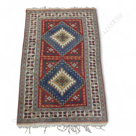 SMALL TURKISH HAND KNOTTED WOOL PILE RUG 1900x1220mm