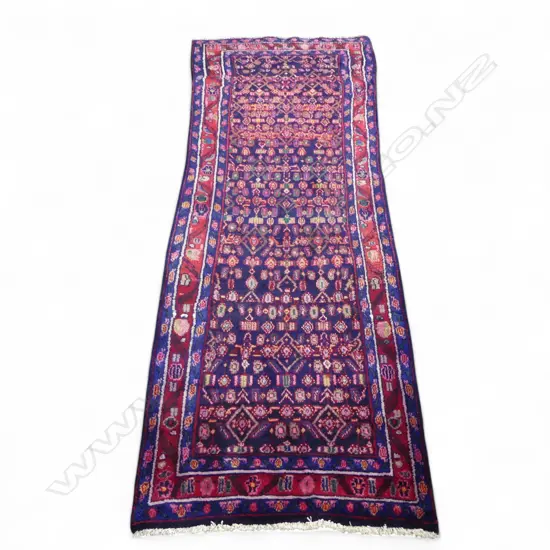 IRANIAN HAMADAN HAND KNOTTED WOOL PILE RUNNNER 2640 x 900mm