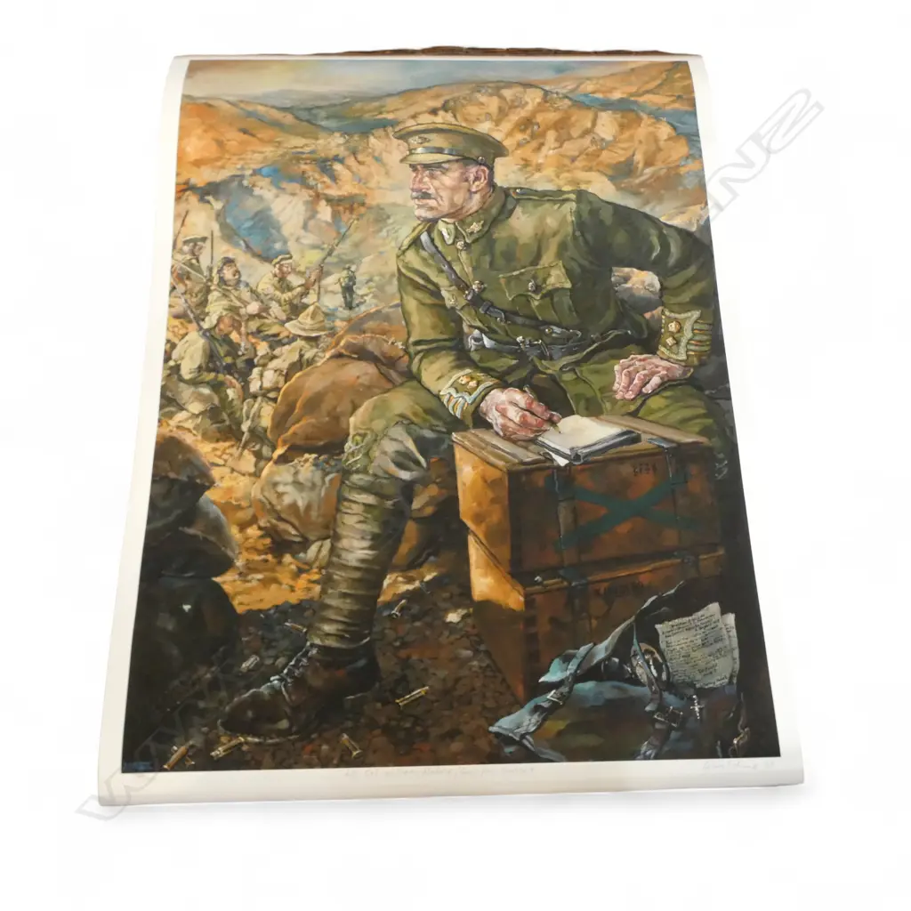MATT GAULDIE (NZ b.1976) ' LT COL WILLIAM MALONE / GALLIPOLI SUNSET' PRINT 17/50 600x450mm   Image 1++