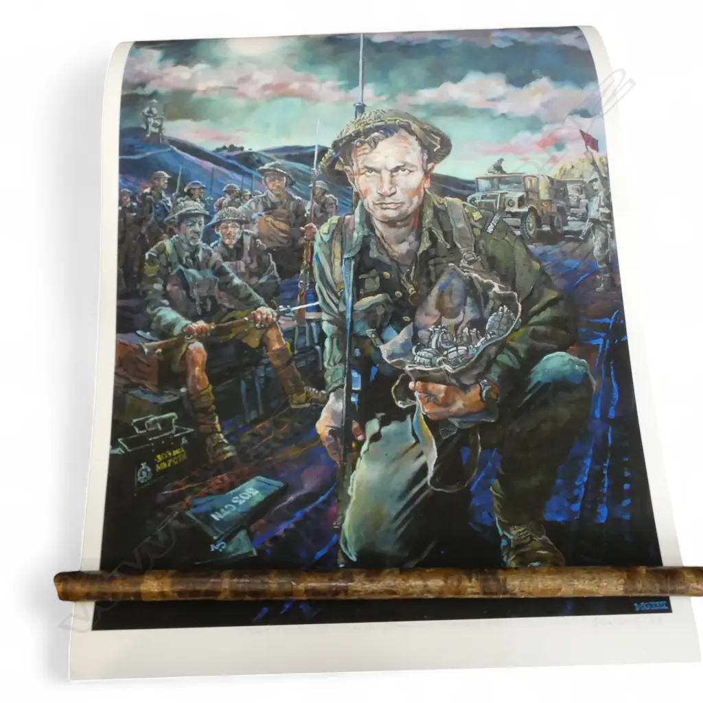 MATT GAULDIE (NZ b.1976) 'CAPT. CHARLES UPHAM VC & BAR / MOONLIGHT AT MINQAR QUAM' PRINT 1/50 600x450mm   Image 1++