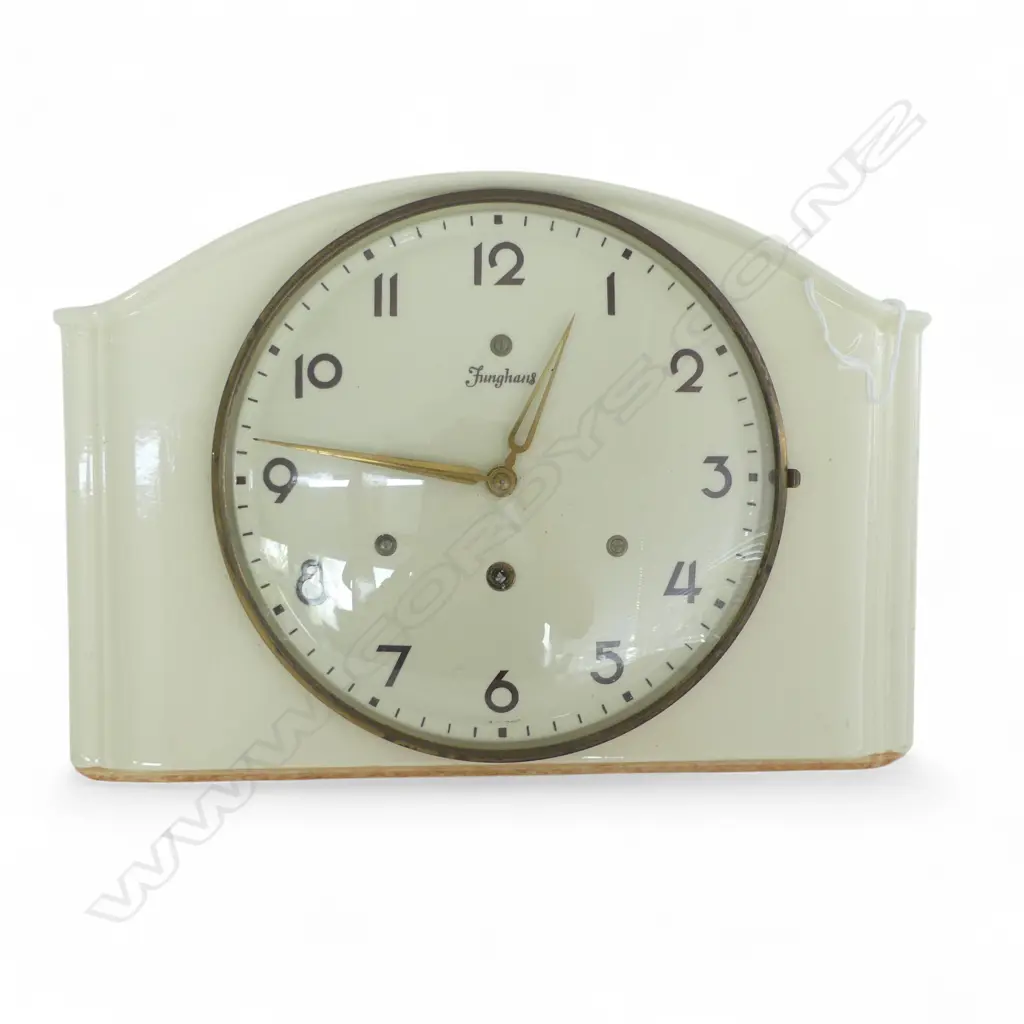 MID CENTURY JUNGHANS PORC WALL CLOCK L300MM Image 1++