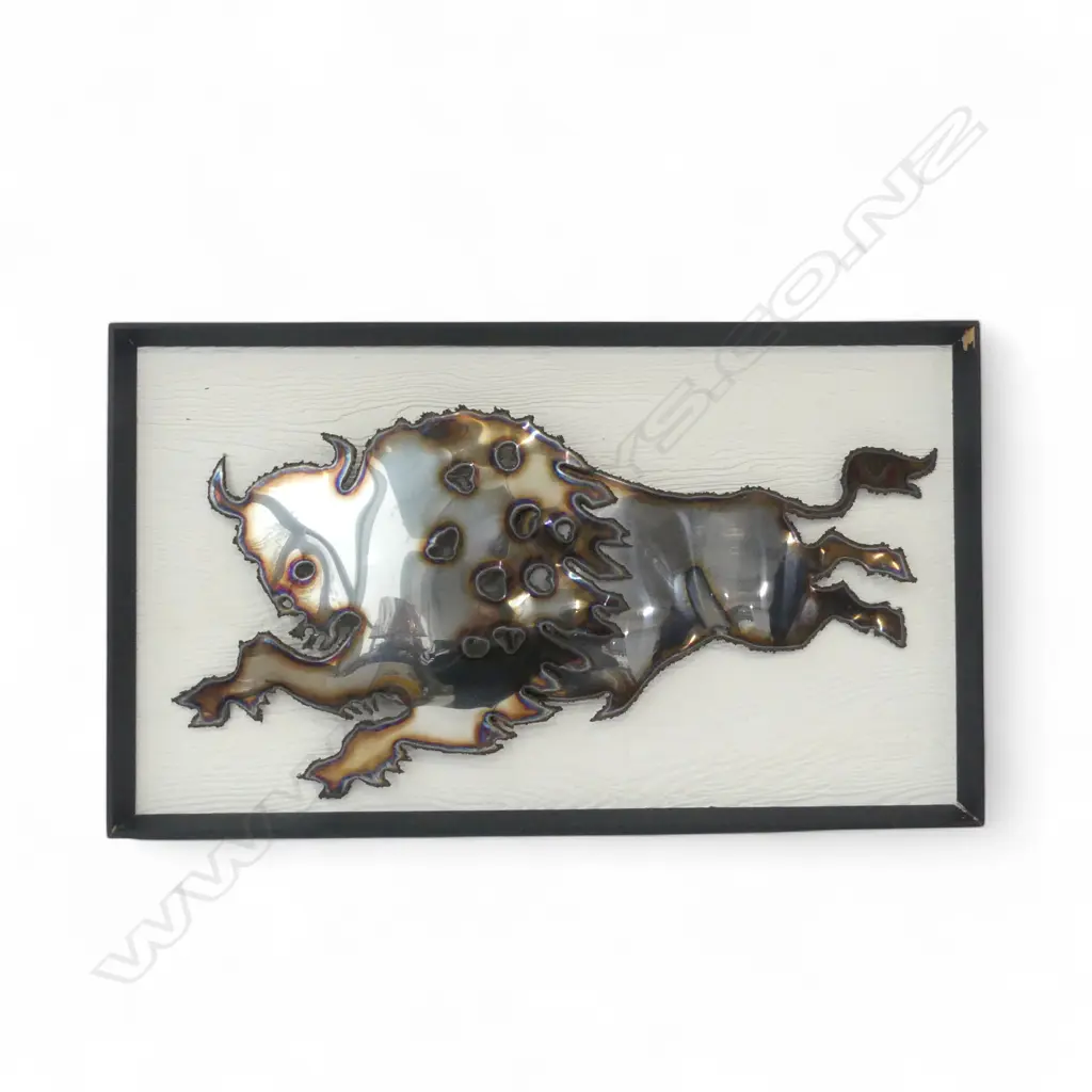 MCM RAGING BULL METAL WALL ARTWORK 395x675mm overall Image 1++