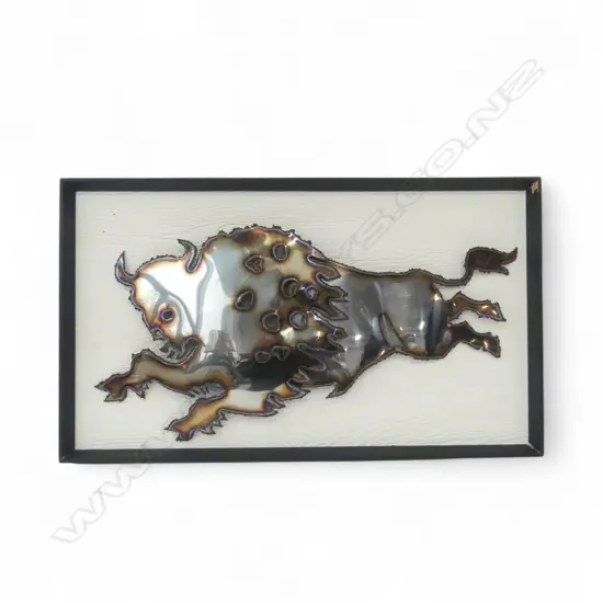 MCM RAGING BULL METAL WALL ARTWORK 395x675mm overall