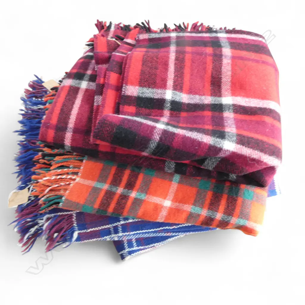 3 WOOL TRAVEL RUGS; WHANGANUI, DAYLESFORD & GALAXIE Image 1++