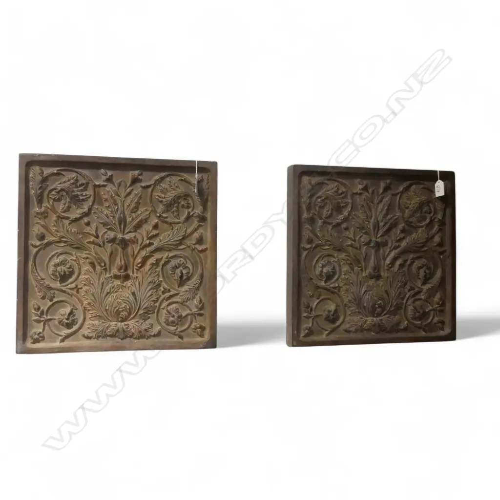 PR VINTAGE FRAMED CAST FLORAL WALL PANELS, 380 x 380mm Image 1++