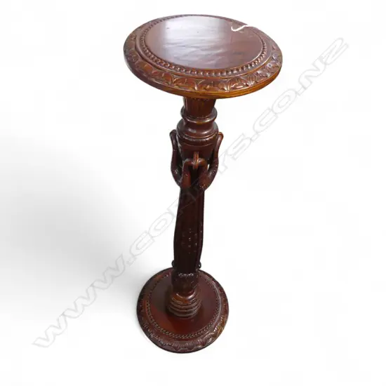 MAHOGANY PLANT STAND H.1060mm