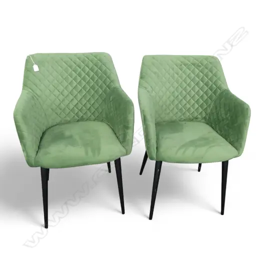PR MODERN GREEN VELVET ARMCHAIRS